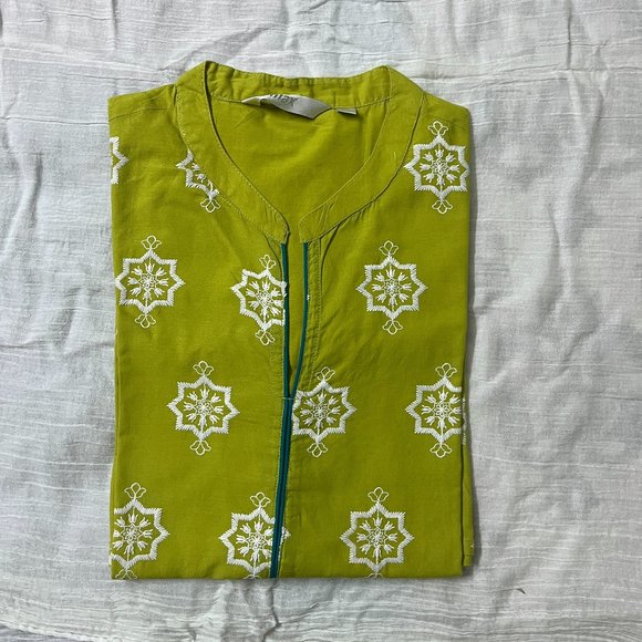 Max Other - Lime Green Embroidered Cotton Kurta from Max